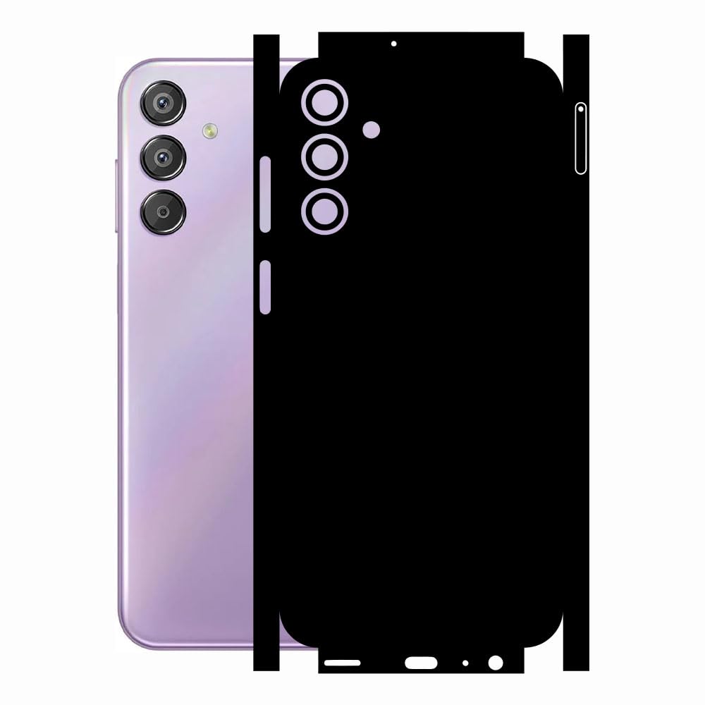 AtOdds - Full Body Back Screen Guard Protector Film - Lamination Wrap Skin Sticker Compatible with Samsung Galaxy F15 (5G) | Scratchproof Matte Finish (Design - Matte Black)-image-4