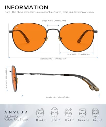 Image of ANYLUV Blue Light Blocking Glasses Men Women, Round Lightwight Blue Light Glasses Computer Screen for Eye Protection