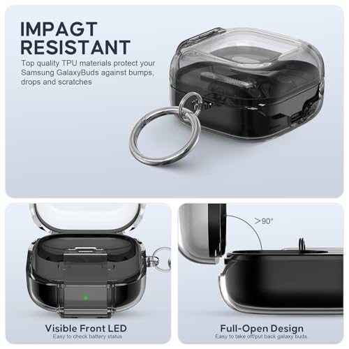 Coque Galaxy Buds 4 Pro transparente avec clip et kit de nettoyage