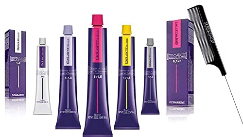 Salerm Cosmetics VISION Salermvision Permanent Cream Hair Color Dye (w/Sleek Steel Pin Rat Tail Comb) Haircolor Creme, Gray Coverage in 30 minutes (ORANGE - fc4)