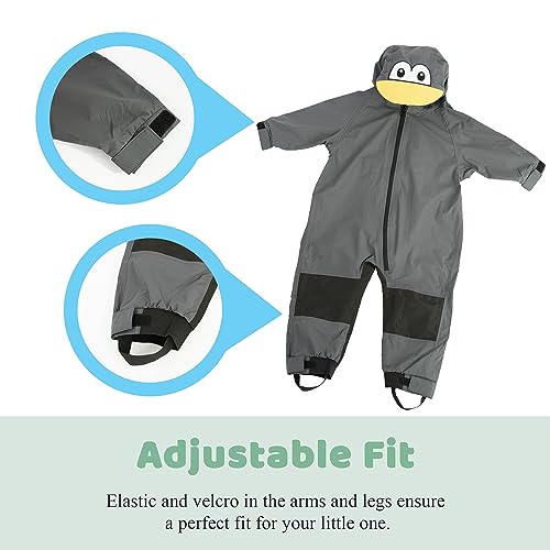 Image of Cuddle Club Kids Toddler Snow & Rain Suit - Muddy Buddy Waterproof Coverall One Piece Weather Resistant Baby Jacket