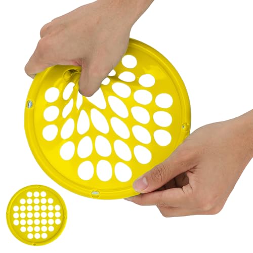 ZHIAMZ Hand Exercise Webs for Physical Therapy Hand Grip Strengthener Finger Exerciser Portable Size Latex Free 7 Diameter (Light-Yellow)