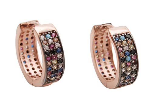 High Quality Turkish Jewelry Amethyst Pink Ruby Turquoise Sapphire Citrine 925 Sterling Silver Hoop Earrings