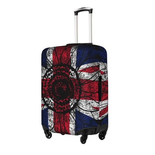 Travel Luggage Cover Vintage Sunflower Britain British Flag Fashion Washable Baggage Suitcase Protector Fit For Luggage X-Large2