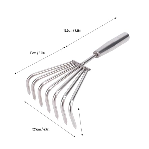Rastrillo pequeño FLEXMAN de mano acero inoxidable miniatura 4