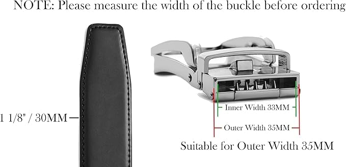 Image of CHAOREN Ratchet Belt Strap Only 1 1 /4 inch, Replacement Leather Belt for 32mm Buckle