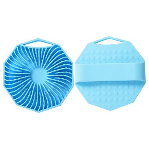2 cepillos de limpieza de esponja vegetal de silicona, exfoliante corporal de ducha, 2 piezas, exfoliante de ducha corporal, accesorios de baño, suministros de limpieza para hombres y mujeres