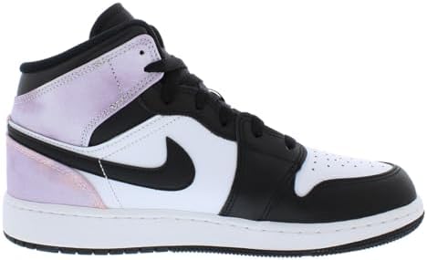 Nike boys Air Jordan 1 Mid Sneaker, Black/Bleached Coral-white, 6.5 Big Kid | Image 2