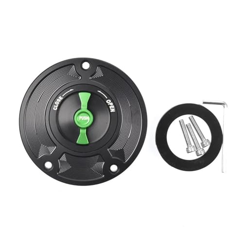 Bouchon de réservoir moto CNC noir et vert pour Kawasaki Ninja 650 ER6N Z800