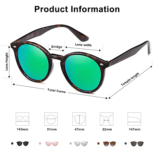 Image of SOJOS Retro Round Polarized Sunglasses for Women Men Classic Vintage Sunnies SJ2069