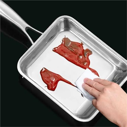Non Stick Pan Square 3 Ply Stainless Steel Cooking Nonstick Frying Deep Small Iron Skillet Cookware for Egg - Image 5