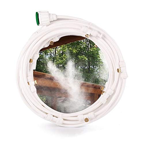 Kit de Nebulización para Sistema de Enfriamiento, Sistema de Riego por Goteo DIY con Boquilla de Nebulización de Latón, Nebulizador de Agua para Patio, Jardín, Invernadero, Trampolín