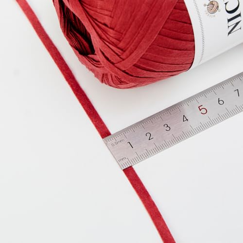 Image of NICEEC 3 Skeins Kraft Paper Yarn 474yds /5.3oz - Red