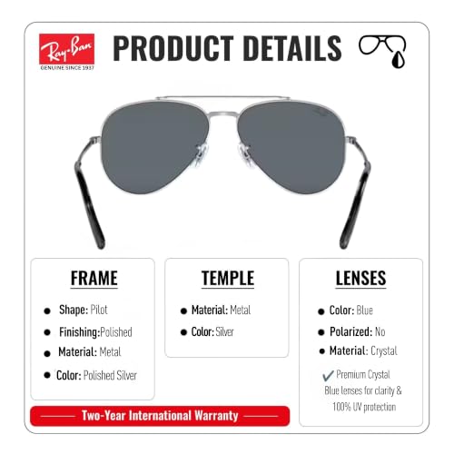 Image of Ray-Ban RB3625 NEW AVIATOR Sunglasses with Official Eyewear Kit
