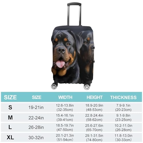 Rottweiler Wallpaper Luggage Cover, Washable Elastic Suitcase Cover Protector Fit 18-32 Inch Luggage2