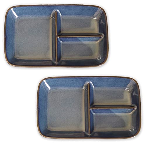 こだわり食器と雑貨のお店irodori 窯変ネイビー仕切りプレート 2枚セット 日本製 タテ15.2×ヨコ24.3cm 仕切り 角型 プレート ランチプレート 深い 電子レンジ・食器洗浄機対応 こだわり食器と雑貨のお店irodori 窯変ネイビー仕切りプレート 2枚セット 日本製 タテ15.2×ヨコ24.3cm 仕切り 角型 プレート ランチプレート 深い 電子レンジ・食器洗浄機対応