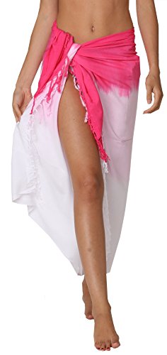 INGEAR Swimwear Long Batik Sarong Multi Wear Pareo Canga Swimsuit Wrap Cover Up (One Size, Pink Fade)