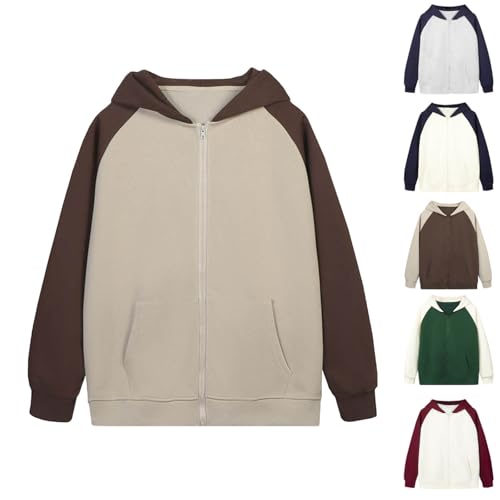 Cambkatl Men's Color Block Full Zip Raglan Hoodies Fall Winter Outdoor Casual Long Sleeve Hooded Sweatshirt Outerwear2