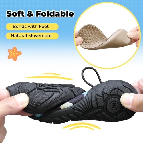 Image of Mishansha Kids Water Shoes Quick-Dry Wide Toe Box Non-Slip Barefoot Shoes Beach Pool Swim Shoes