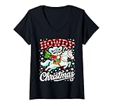 Photo Gallery donna howdy christmas funny cowboy raccoon horse natale maglietta con collo a v Photo Gallery donna howdy christmas funny cowboy raccoon horse natale maglietta con collo a v