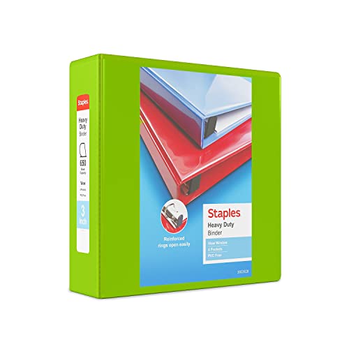 Staples Heavy-Duty 5-Inch D-Ring View Binder Red 1000 Sheets | Extra-large capacity for office archiving and bulk document storage. product thumbnail 14