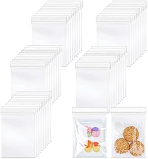 Small Zip Bag Small Plastic Seal Bags, 50 Pcs Clear Small Jewellery Bags Small Ziplock Bags Storage Pouches Resealable Poly Zip Lock Bags for Kitchen Storage, Jewellery, Small Cookies and Sweets