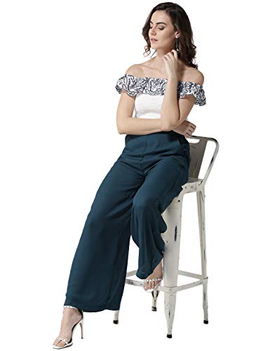 Image of Style Quotient Women Black Solid Flared Palazzos