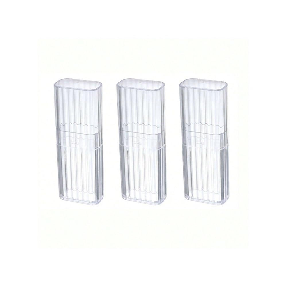 Tianshengqi Transparent-3Pcs Transparent Plastic Portable Storage Box, Toothpicks Cotton Swab Household Goods(Transparent-3Pcs)