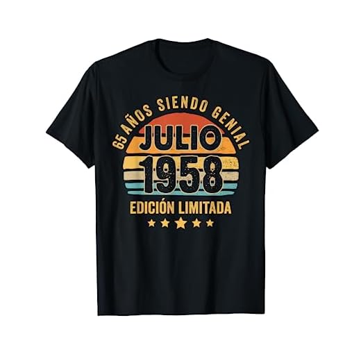 Hombre 65 Años Cumpleaños Regalo Hombre Julio 1958 Julio 65 Años Camiseta