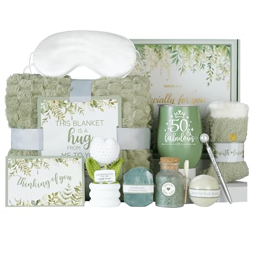 InnoBeta 50th Birthday Gifts for Women, 50th Birthday Gift Basket