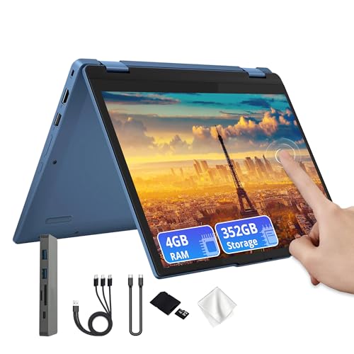 Image of Lenovo IdeaPad Flex 3i Chromebook 12.2 inch 2K Touchscreen 2-in-1 Laptop, Intel Processor N100, 4GB LPDDR5, 352GB Storage(64GB eMMC&288GB Docking Station), Intel UHD Graphics, HD Camera, Chrome OS, Blue