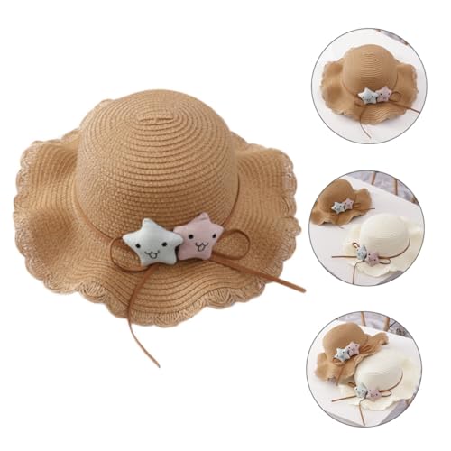 BESPORTBLE 1Pc Summer Straw Weaving Hat Sun Protection Hat for Outdoor Activities Lightweight and Breathable for Beach and Playtime Durable Material for Boys Brown4