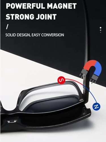 Image of 5 in1 Non Polarized Magnetic Clipon Rectangular UV Protected Sunglasses Eye Glasses With 400 Night draving Men Women Unisex