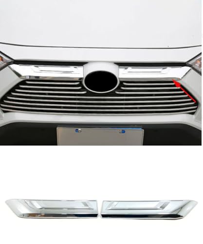 XINYBOXIA トヨタ RAV4 50系 フロント上部グリル フィン ガーニッシュ フロントグリルガーニッシュ カーアクセサリ 外装パーツ ABS樹脂製 2P 新型 RAV4 2019年〜XA50系(メッキ)