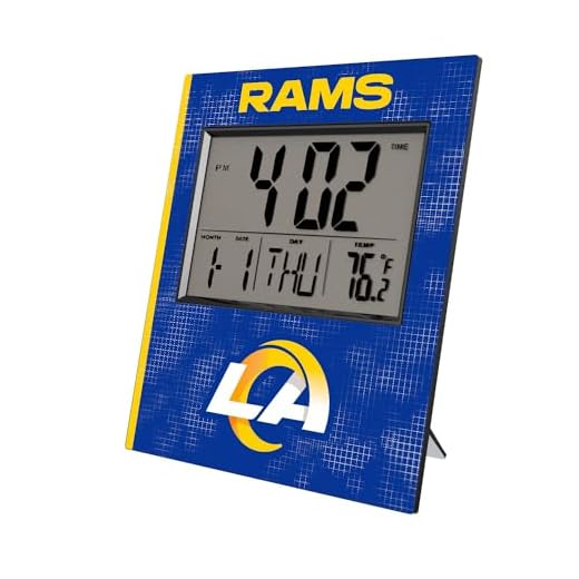 Los Angeles Rams Cross Hatch Digital Desk Clock