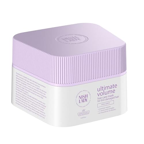 Nishlady Ultimate Volume Hair Care Mask 275 ml – Intra-Cylane, massimizza il volume della maschera per la cura dei capelli, per capelli sottili e danneggiati
