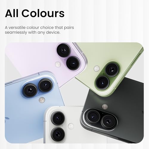 Image of CASEGEAR Clear Pro Camera Lens Protector Compatible With iPhone 17 | HD Clarity | Scratch Resistant | Complete Coverage | Easy Installation | Black