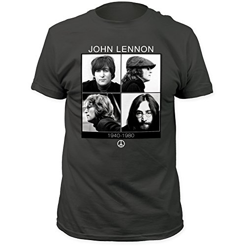 John Lennon 1940-1980 Fitted Jersey Tshirt Charcoal