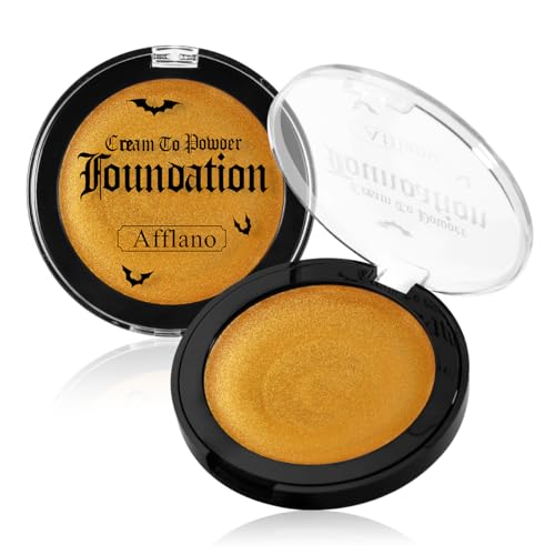 DE 'LANCI Gold Face Paint Makeup Foundation, Schimmer Gold Gesichtsfarbe Theaterschminke, Warmer Herbst Gelb Farbe Lidscahtten körperfarbe, für Halloween Cosplay Stage Sfx Skelett Kostüm Make up