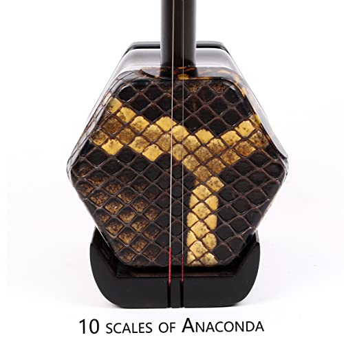NICOHSINE Professional Black Sandalwood Erhu - Suzhou 2-String Chinese Violin Fiddle with 10 Grids Drum Skin, Learn DVD, Rosin, Clean Cloth, Bridge, and Hard Case - Image 5