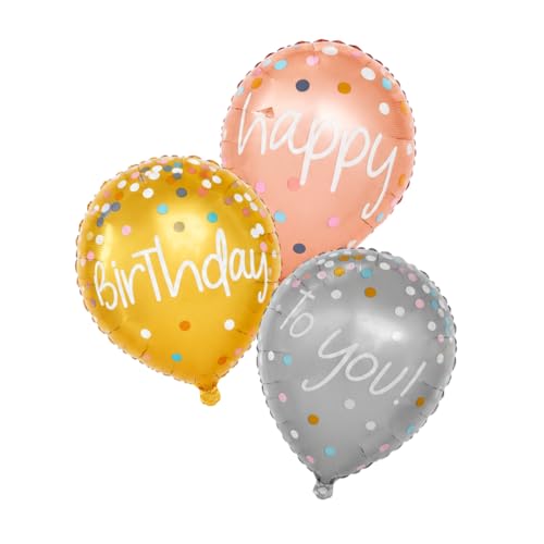 Image of Wanna Party Big Triple Balloon Happy Birthday Balloon Ser-Set of 5 for Happy Birthday Foil Balloons,Birthday Balloons for Decoration