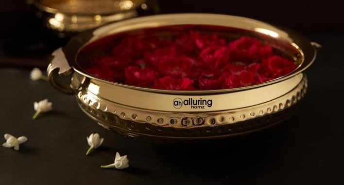 Pure Brass Hammered Design Urli Decorative Bowl, Home Décor & Fes...