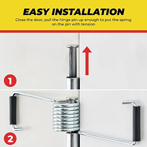Spring Hinge Door Closer, Fits on Most Door Butt Hinge Pins, 2-Pack