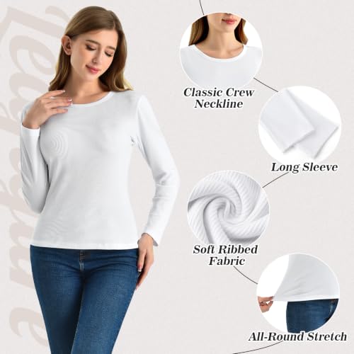 Leafigure Women's Ribbed Long-Sleeve Crewneck Top - image 4