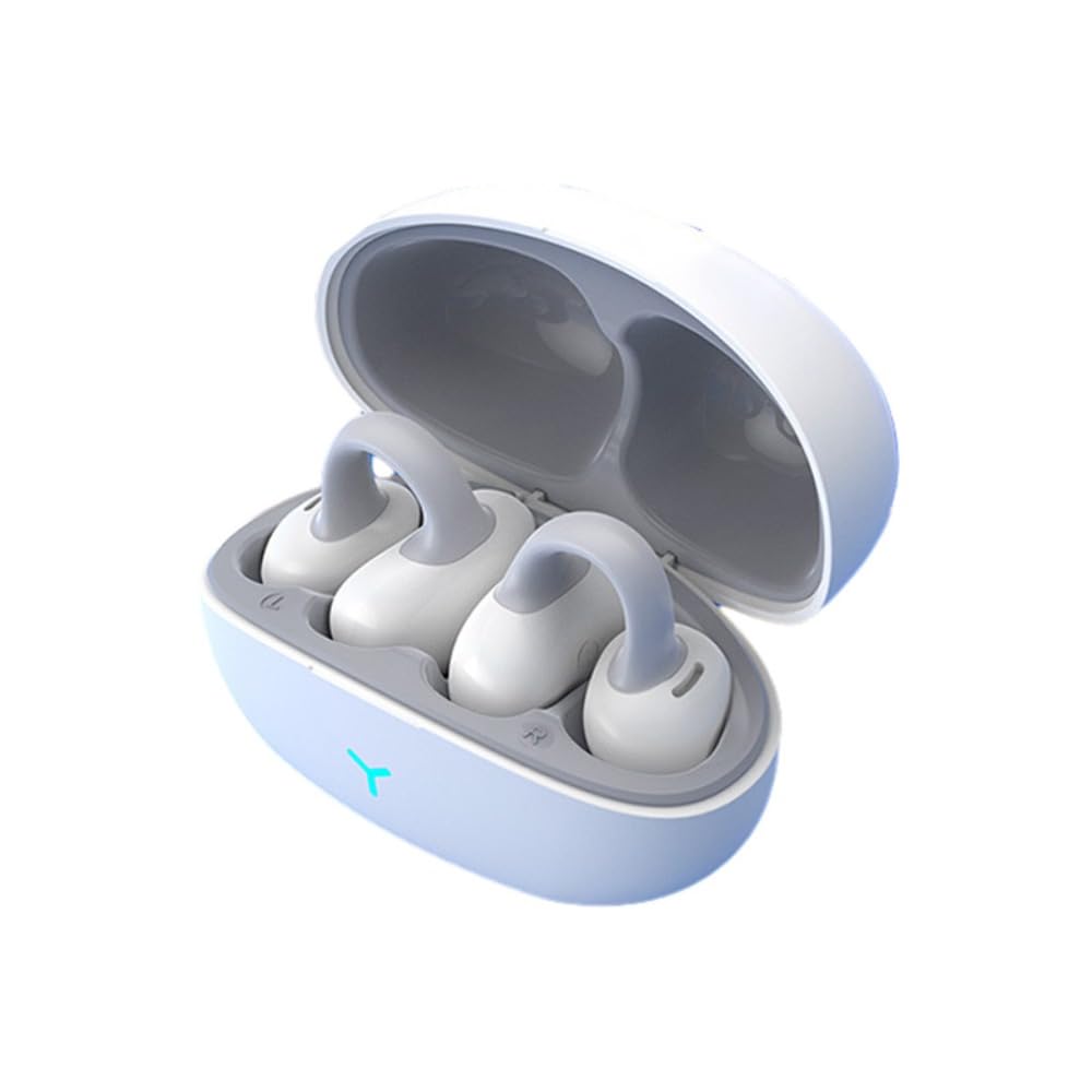LEBHAR TWS Earclip Low Delay Long Range ENC Noise Reduction Wireless Bluetooth Earphones White