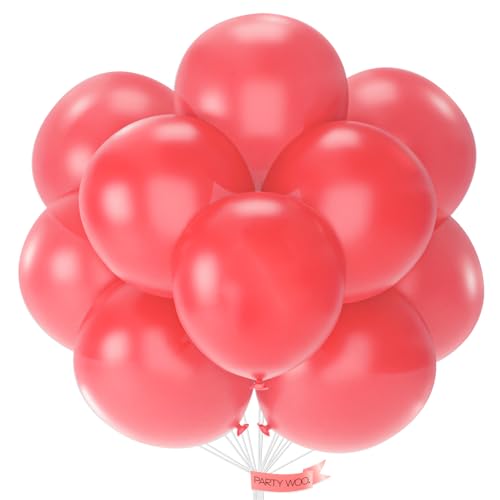 Image of PartyWoo Pink Large Balloons 20 pcs 18 Inch Big Jumbo Giant Matte Rose Hot Watermelon Pink Latex Balloons for Graduation Wedding Baby Shower Princess Bachelorette Birthday Party Decorations Pink-Q11