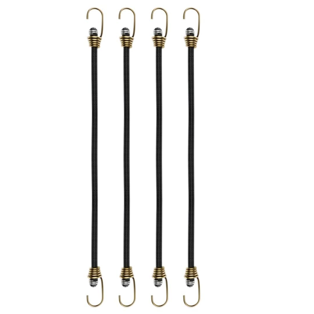 Bungee Rope Set, Stretchable Drying Rope with Hooks, Multicolour (4, Black, 5 ft)