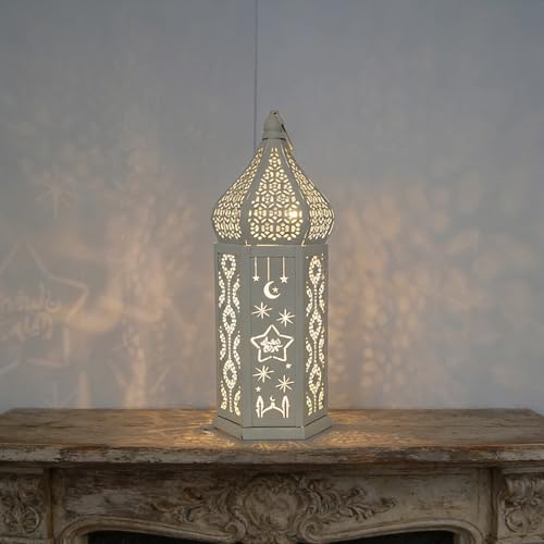 Soporte de Navidad dorado con farol marroquí para mesas y porches 6