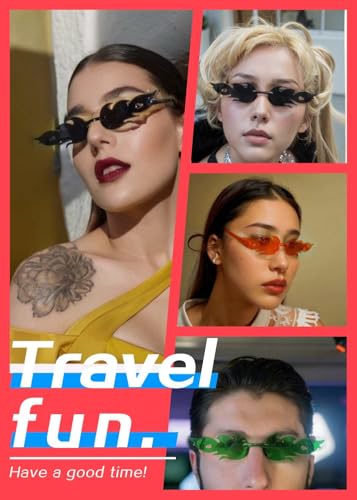4 Pcs Fire Flame Sunglasses Women Men Halloween Fire Shaped Glasses cosplay Accessory Party Eyewear4
