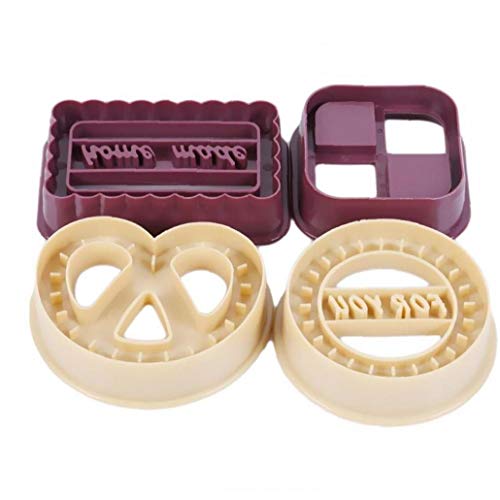 Lankater Plastica Danese Cookie Cutters Cucina Muffa di Cottura Giallo + Vino Rosso Set di 4